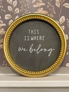 Handmade Gold and Black Round Wall Sign